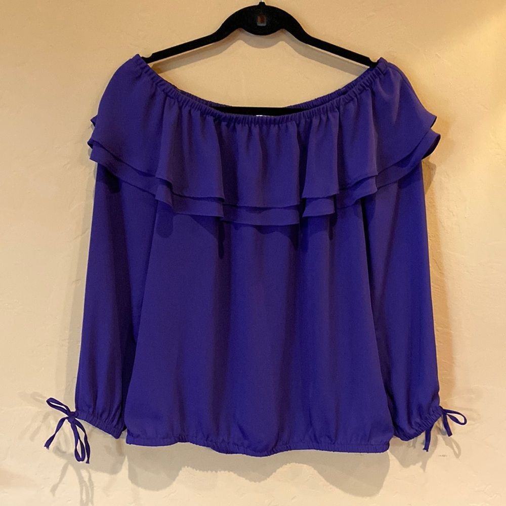 MICHAEL MICHAEL KORS purple off the shoulder top